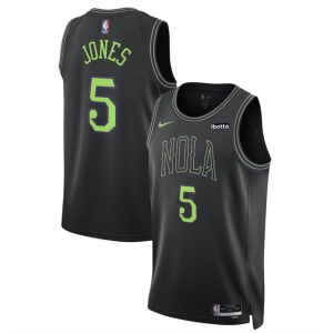 Men's New Orleans Pelicans #5 Herbert Jones Black 2023-24 City Edition Stitched Basketball Jersey