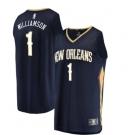 Men's New Orleans Pelicans#1 Zion Williamson Swingman Navy Blue Road Basketball Jersey - Icon Edition