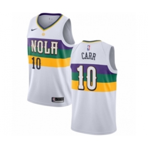 Men's Nike New Orleans Pelicans #10 Tony Carr Authentic White NBA Jersey - City Edition