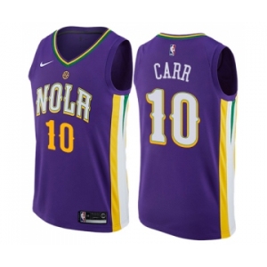 Men's Nike New Orleans Pelicans #10 Tony Carr Swingman Purple NBA Jersey - City Edition