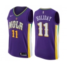 Men's Nike New Orleans Pelicans #11 Jrue Holiday Swingman Purple NBA Jersey - City Edition