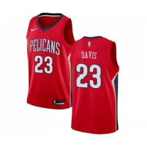 Men's Nike New Orleans Pelicans #23 Anthony Davis Swingman Red Alternate NBA Jersey Statement Edition