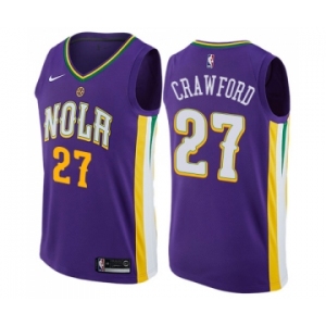 Men's Nike New Orleans Pelicans #27 Jordan Crawford Swingman Purple NBA Jersey - City Edition