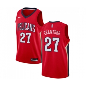 Men's Nike New Orleans Pelicans #27 Jordan Crawford Swingman Red Alternate NBA Jersey Statement Edition