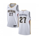 Men's Nike New Orleans Pelicans #27 Jordan Crawford Swingman White Home NBA Jersey - Association Edition