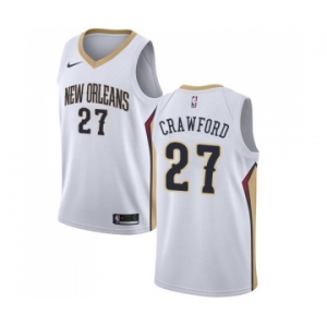 Men's Nike New Orleans Pelicans #27 Jordan Crawford Swingman White Home NBA Jersey - Association Edition