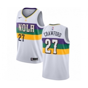 Men's Nike New Orleans Pelicans #27 Jordan Crawford Swingman White NBA Jersey - City Edition