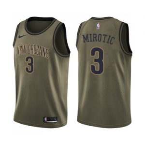Men's Nike New Orleans Pelicans #3 Nikola Mirotic Swingman Green Salute to Service NBA Jersey