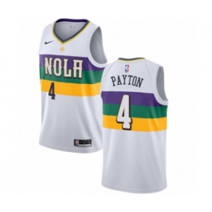 Men's Nike New Orleans Pelicans #4 Elfrid Payton Swingman White NBA Jersey - City Edition