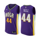 Men's Nike New Orleans Pelicans #44 Solomon Hill Swingman Purple NBA Jersey - City Edition