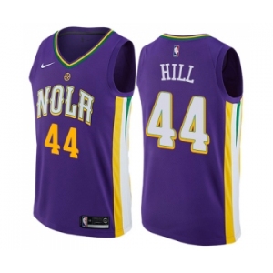 Men's Nike New Orleans Pelicans #44 Solomon Hill Swingman Purple NBA Jersey - City Edition