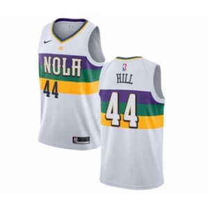 Men's Nike New Orleans Pelicans #44 Solomon Hill Swingman White NBA Jersey - City Edition