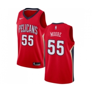 Men's Nike New Orleans Pelicans #55 E'Twaun Moore Swingman Red Alternate NBA Jersey Statement Edition