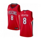 Men's Nike New Orleans Pelicans #8 Jahlil Okafor Authentic Red NBA Jersey Statement Edition