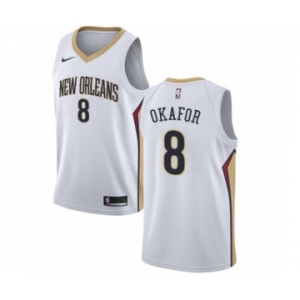 Men's Nike New Orleans Pelicans #8 Jahlil Okafor Authentic White NBA Jersey - Association Edition