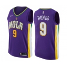 Men's Nike New Orleans Pelicans #9 Rajon Rondo Swingman Purple NBA Jersey - City Edition