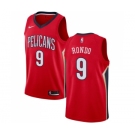 Men's Nike New Orleans Pelicans #9 Rajon Rondo Swingman Red Alternate NBA Jersey Statement Edition