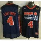 1992 Olympics Team USA #4 Christian Laettner Navy Blue Swingman Jersey