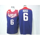 2014 FIBA Basketball World Cup USA jerseys #6 rose blue