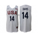 Men Nike Rio 2016 Olympics USA Dream Team #14 Anthony Davis Home White Basketball Jersey