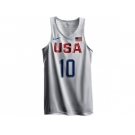 Men's Nike Team USA #10 Kyrie Irving Authentic White 2016 Olympic Basketball Jersey