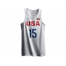 Men's Nike Team USA #15 Carmelo Anthony Authentic White 2016 Olympic Basketball Jersey