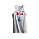 Men's Nike Team USA #4 Jimmy Butler Authentic White 2016 Olympic Basketball Jersey