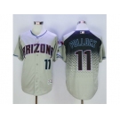 Arizona Diamondbacks #11 A. J. Pollock Gray-Capri New Cool Base Stitched Baseball Jersey