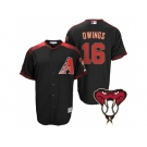 Arizona Diamondbacks #16 Chris Owings Black Cool Base Alternate Jersey