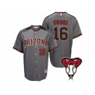 Arizona Diamondbacks #16 Chris Owings Gray Cool Base Road Jersey