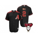 Arizona Diamondbacks #2 Aaron Hill Black Cool Base Alternate Jersey