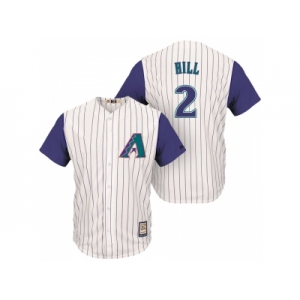 Arizona Diamondbacks #2 Aaron Hill Cream Purple Cooperstown Collection Cool Base Jersey