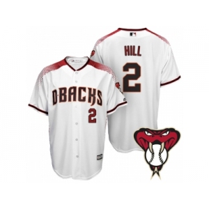 Arizona Diamondbacks #2 Aaron Hill White Cool Base Home Jersey