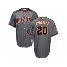 Arizona Diamondbacks #20 Luis Gonzalez Authentic Grey Road Cool Base MLB Jersey