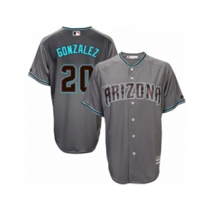 Arizona Diamondbacks #20 Luis Gonzalez Replica Gray Turquoise Cool Base MLB Jersey