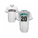 Arizona Diamondbacks #20 Luis Gonzalez Replica White Capri Cool Base MLB Jersey