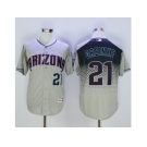 Arizona Diamondbacks #21 Zack Greinke Gray-Capri New Cool Base Stitched Baseball Jersey