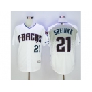 Arizona Diamondbacks #21 Zack Greinke White Capri New Cool Base Stitched Baseball Jersey