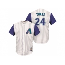 Arizona Diamondbacks #24 Yasmany Tomas Cream Purple Cooperstown Collection Cool Base Jersey