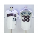 Arizona Diamondbacks #38 Curt Schilling White-Capri New Cool Base Stitched Baseball Jersey