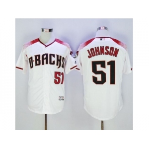 Arizona Diamondbacks #51 Randy Johnson White-Brick New Cool Base Stitched Baseball Jersey