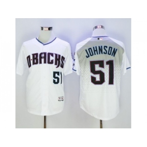 Arizona Diamondbacks #51 Randy Johnson White Capri New Cool Base Stitched Baseball Jersey