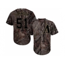 Men Arizona Diamondbacks #51 Randy Johnson Camo Realtree Collection Cool Base Stitched MLB Jersey