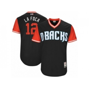 Men's 2017 Little League World Series Diamondbacks #12 Rubby De La Rosa La Foca Black Jersey