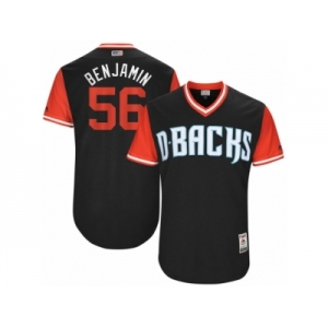 Men's 2017 Little League World Series Diamondbacks #56 Fernando Rodney Benjamin Black Jersey