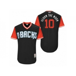 Men's 2017 Little League World Series Diamondbacks Chris Herrmann #10 Hermm The Worm Black Jersey