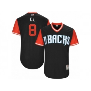 Men's 2017 Little League World Series Diamondbacks Chris Iannetta #8 C.I Black Jersey