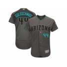 Men's Arizona Diamondbacks #44 Paul Goldschmidt Majestic Gray Turquoise 2017 Flex Base Authentic Jersey