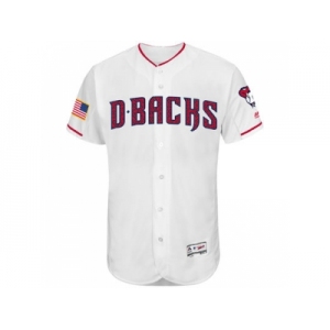 Men's Arizona Diamondbacks Blank White Stitched 2016 Fashion Stars & Stripes Flex Base Baseball Jersey