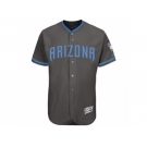 Men's Arizona Diamondbacks Majestic Blank Gray Fashion 2016 Father's Day Flex Base Team Jersey